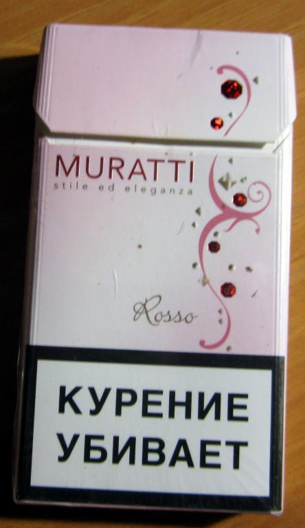 Пачка от сигарет Muratti rosso (тонкие, 100 мм)
