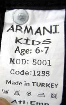 Джинсы для мальчика. Armani, Турция. Размер 6-7. Б/у 4