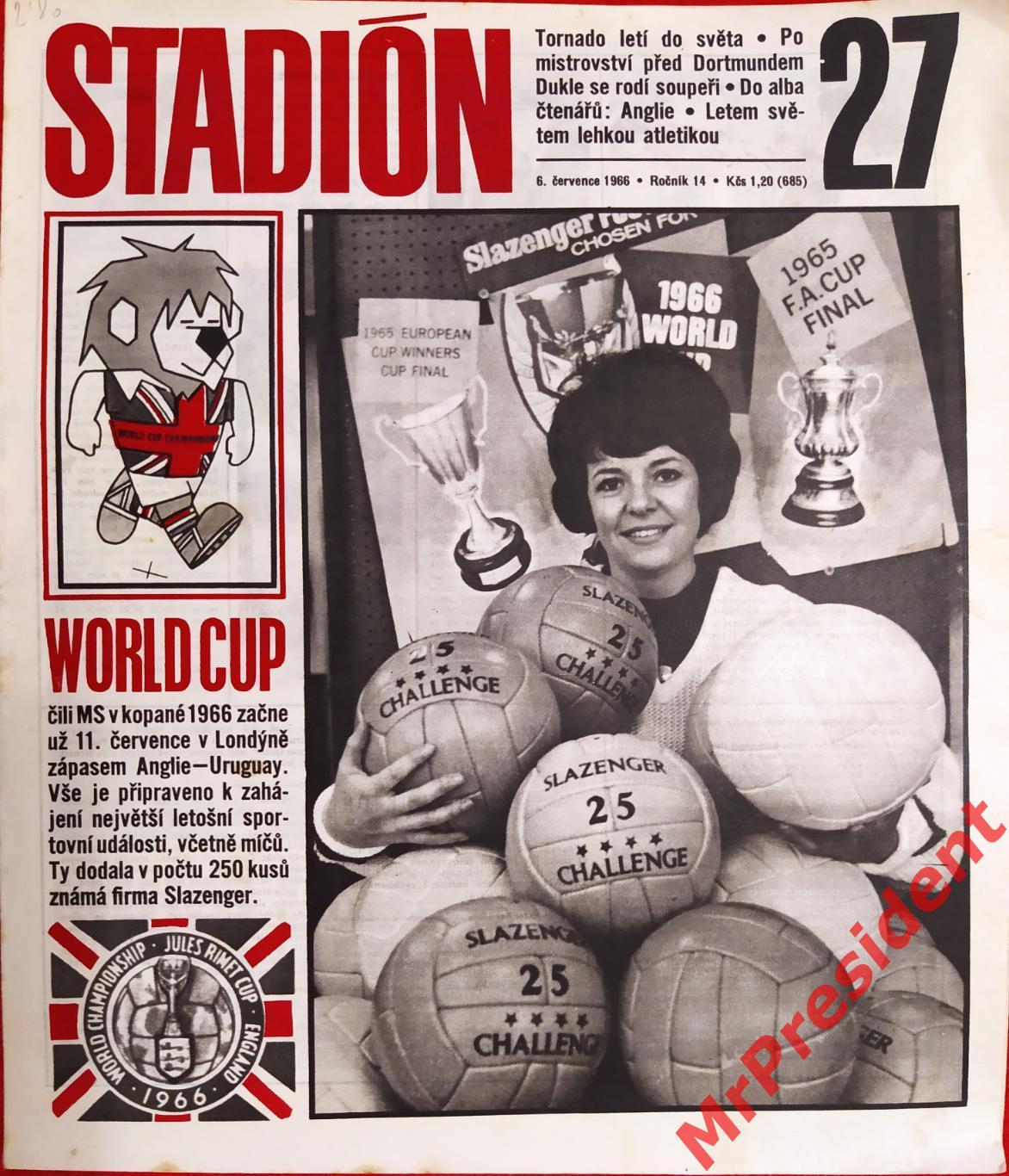 Журнал Stadion (Чехословакия). №27, 1966 год.