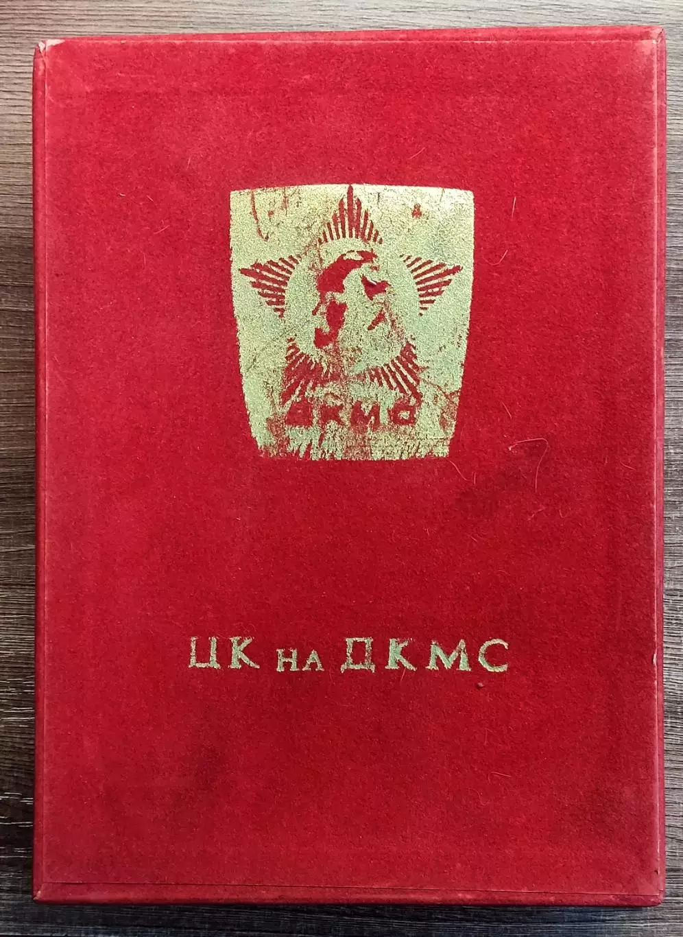 ЦК ДКМС КОМСОМОЛ ПИОНЕРИЯ БОЛГАРИЯ НАГРАДНАЯ ПЛАКЕТКА Г. ДИМИТРОВ БРОНЗА ДЕРЕВО