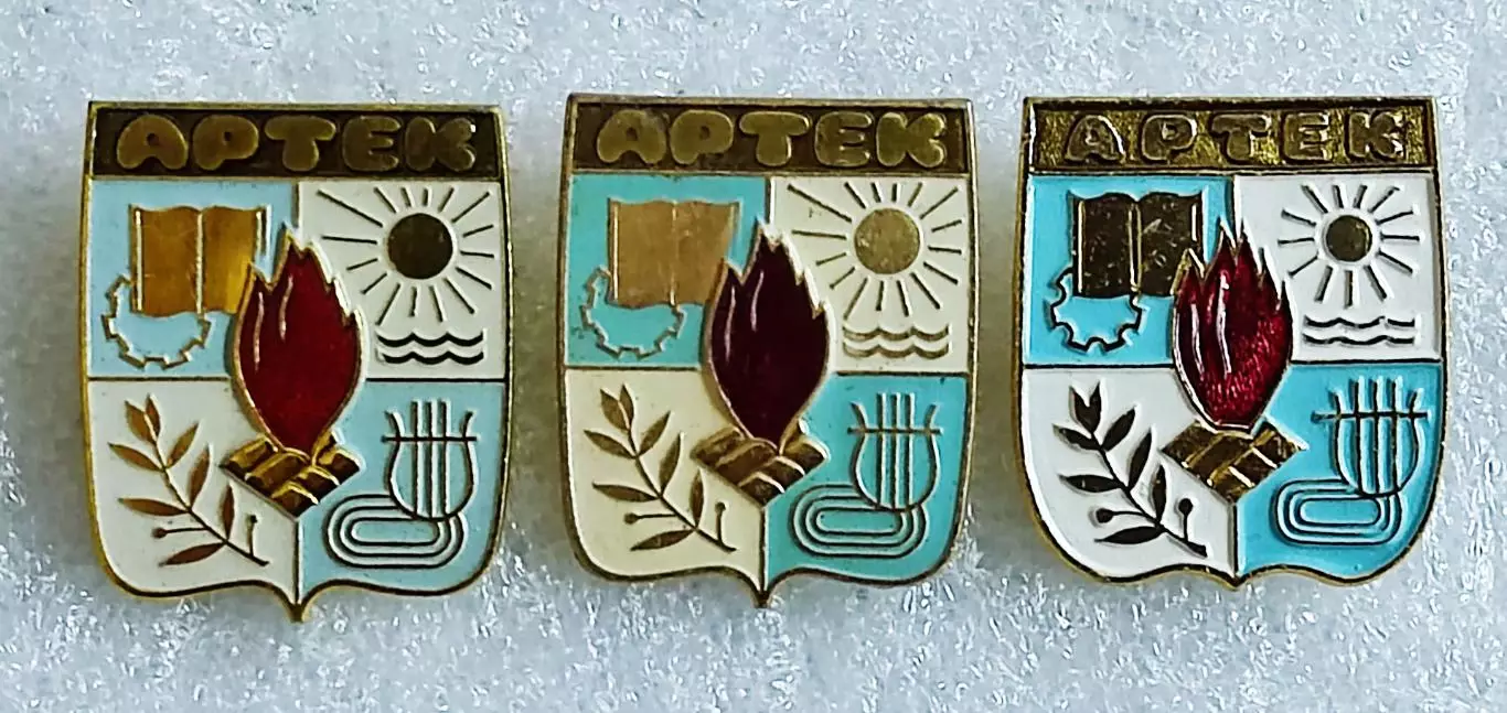 ЦК ВЛКСМ КОМСОМОЛ. ПИОНЕРИЯ АРТЕК ГЕРБ. ТРИ РАЗНОВИДНОСТИ. РЕДКОСТЬ 2