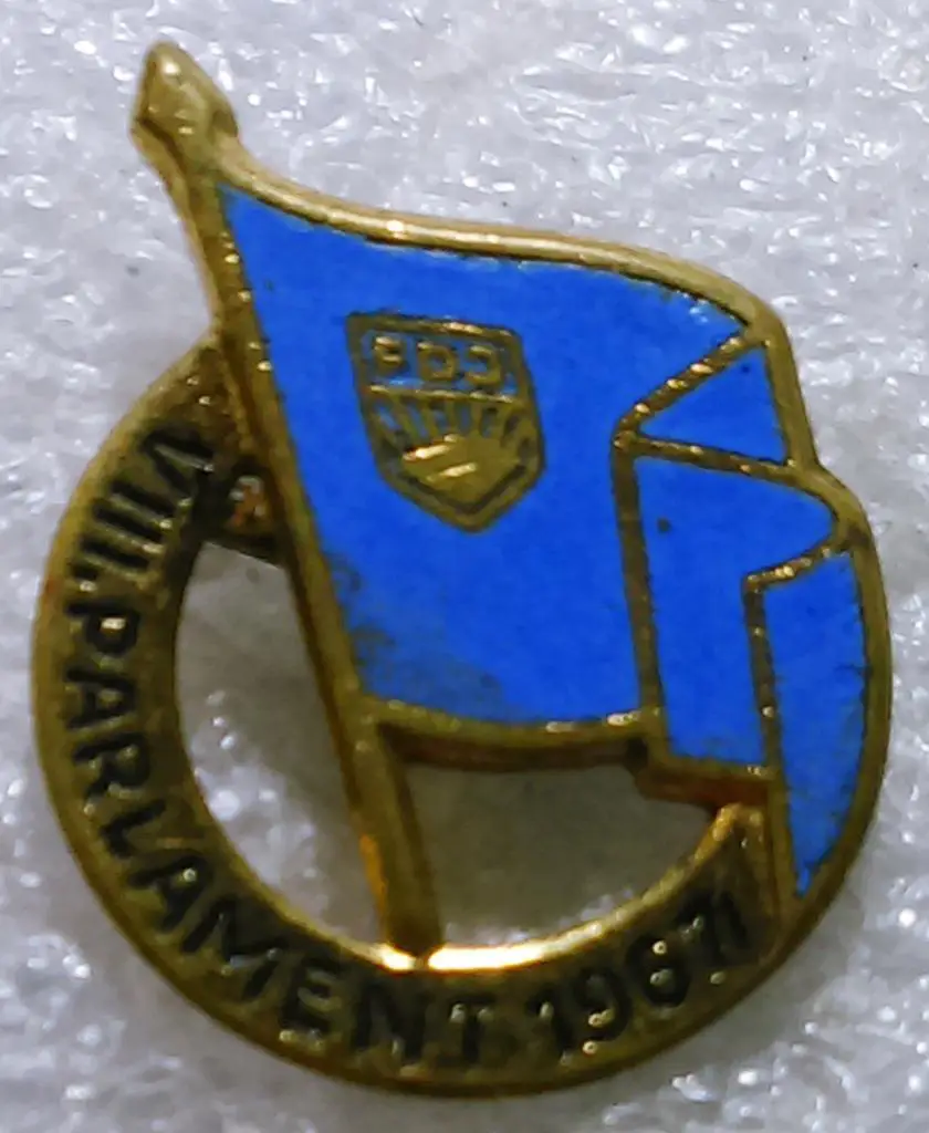КОМСОМОЛ ГДР. FDJ. ДЕЛЕГАТ 8 СЪЕЗДА КОМСОМОЛА 1967. ТЯЖЕЛЫЙ ЭМАЛЬ