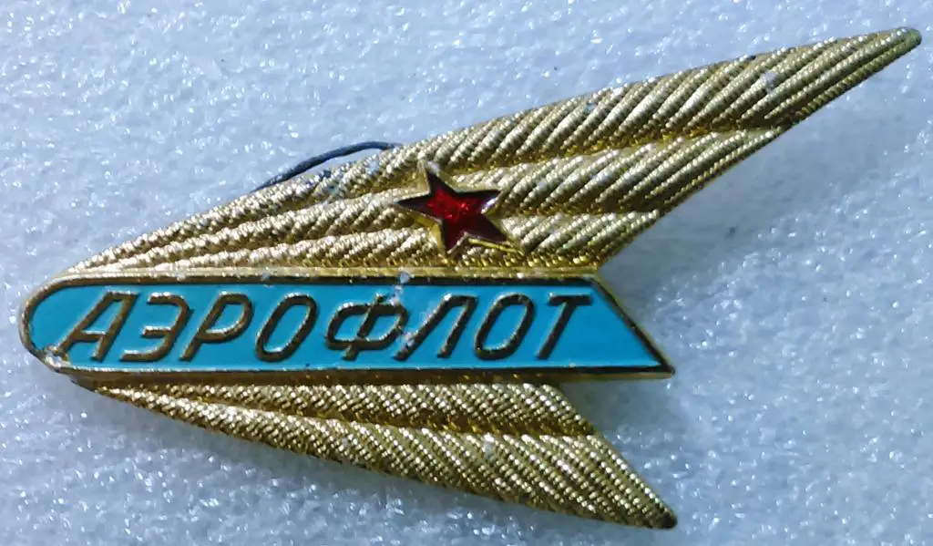 АВИАЦИЯ. ГВФ. АЭРОФЛОТ СССР. НАГРУДНЫЙ ЗНАК СТЮАРДЕССЫ. СЛУЖЕБНЫЙ