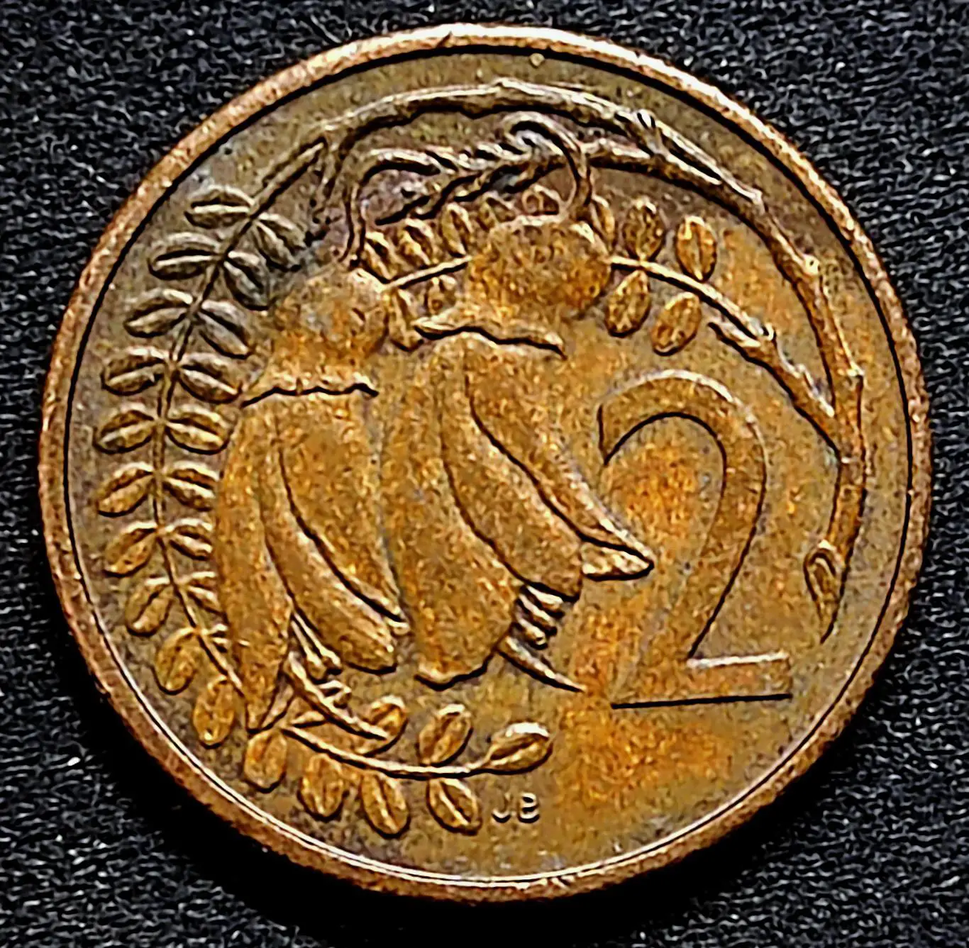 Новая Зеландия 2 цента 1987. Елизавета II. из оборота