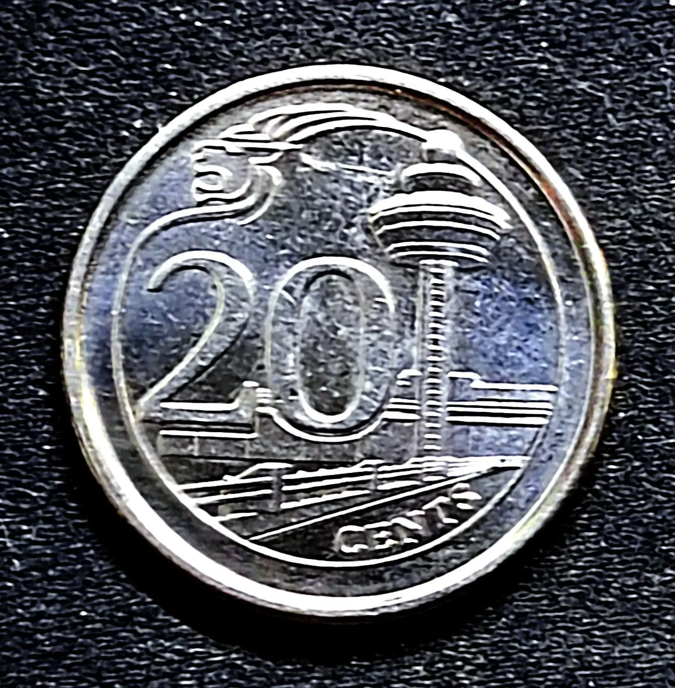 Сингапур 20 центов 2013 год. из оборота