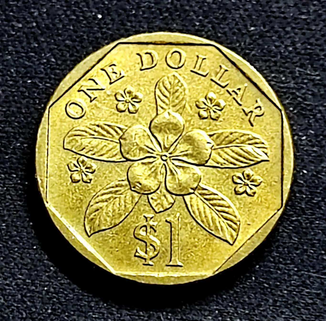 Сингапур 1 доллар 1990 год. флора. из оборота