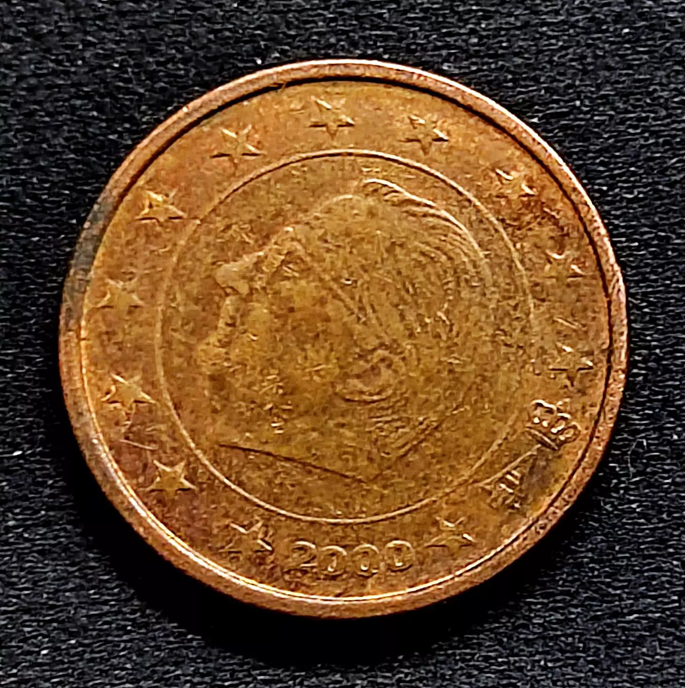 Бельгия 2 евроцент 2000 год