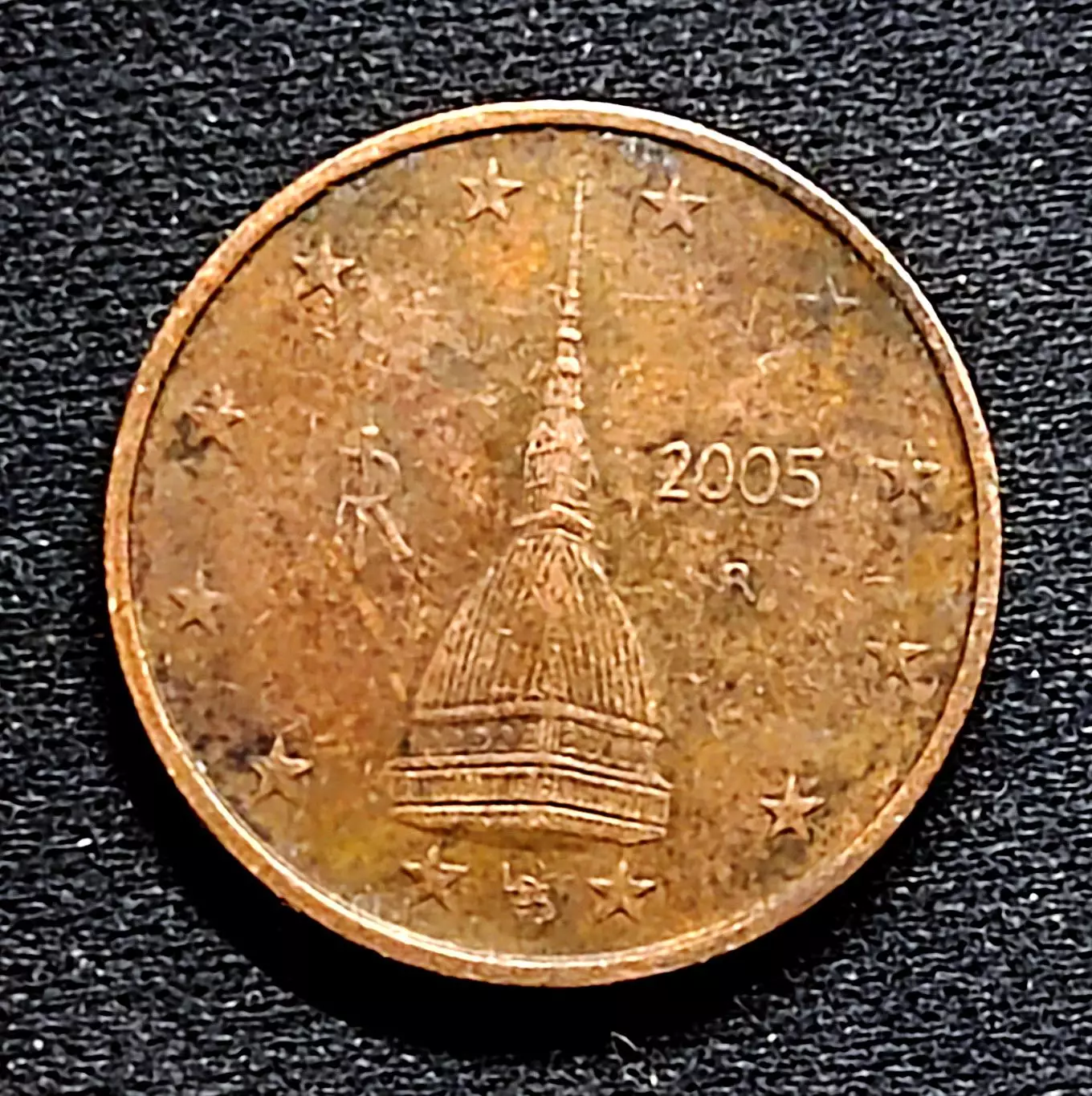 Италия 2 евроцент 2005 год