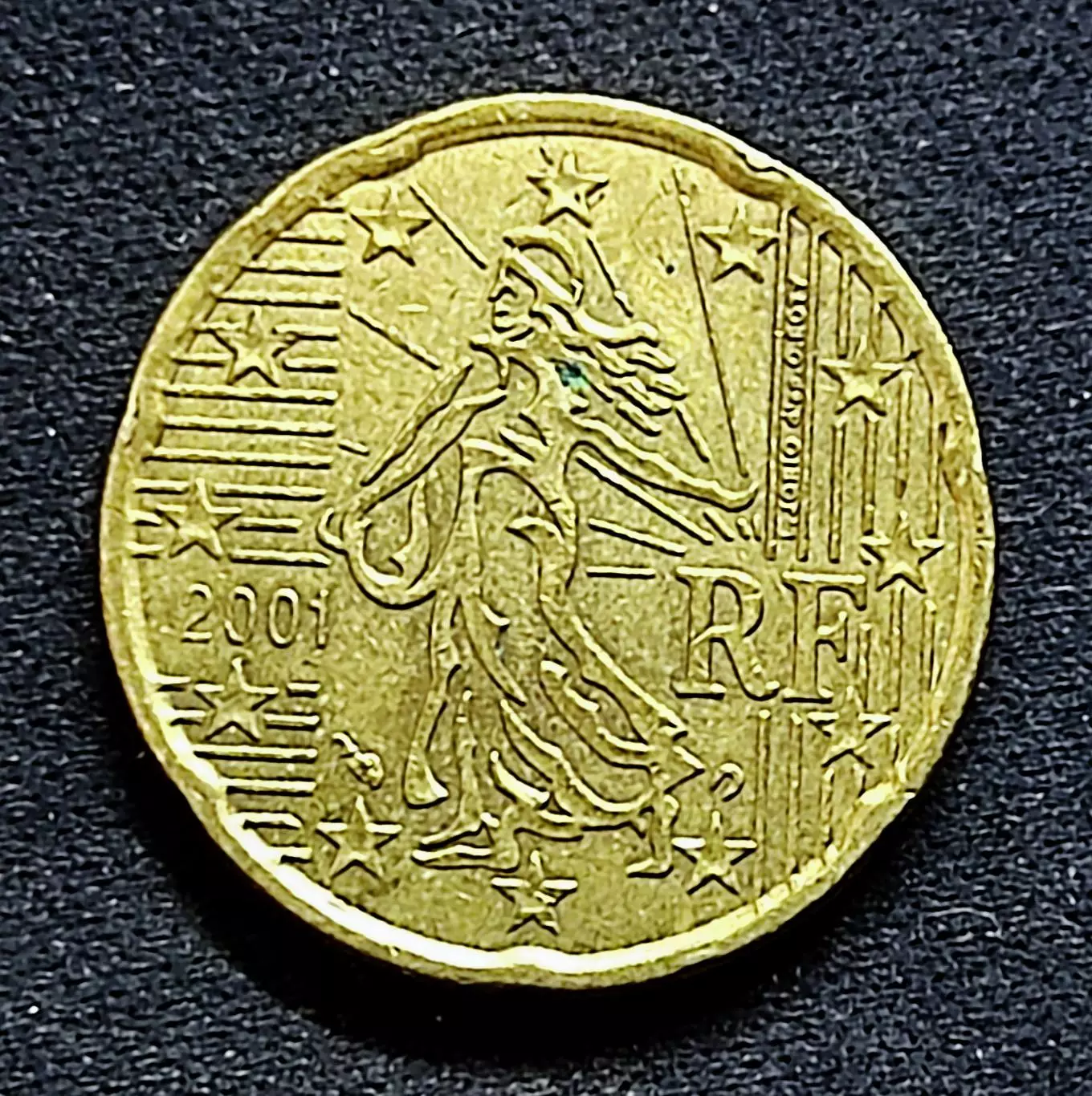Франция 20 евроцентов 2001 год.