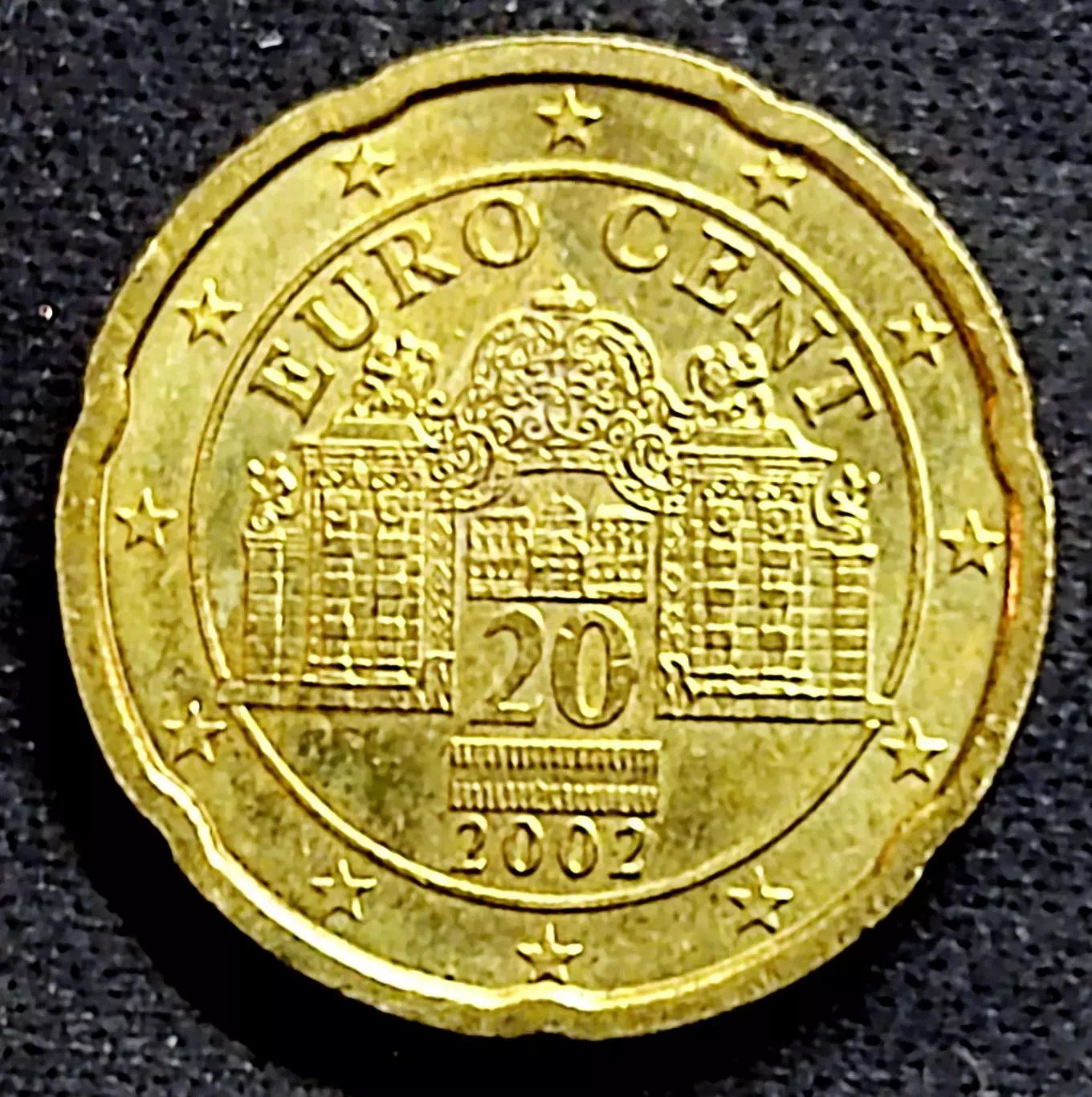Австрия 20 евроцентов 2002 год.