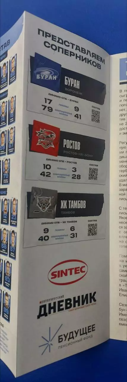 Динамо(СПБ)-Буран(Воронеж)+Тамбов+Ростов(Ростов-на-Дону) 13+15+17.03.2026 1