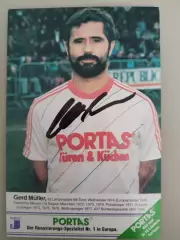 Карточка открытка Герд Мюллер сборная Германии Бавария с оригинальным автографом