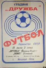Дружба(Йошкар-Ола)-Зенит(Устинов/Ижевск) 1986