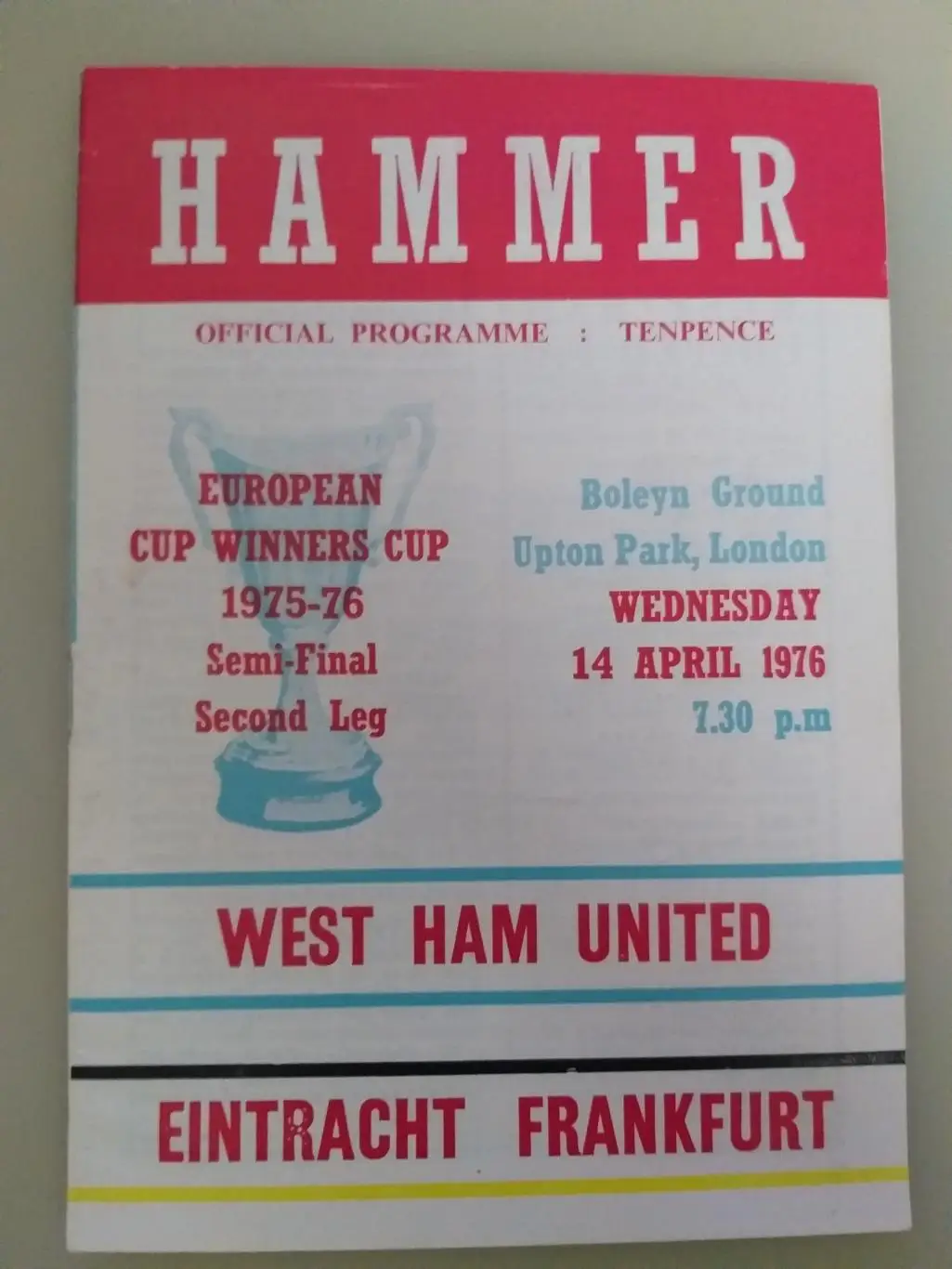 Вест Хэм- Айнтрахт 1976 Кубок Кубков