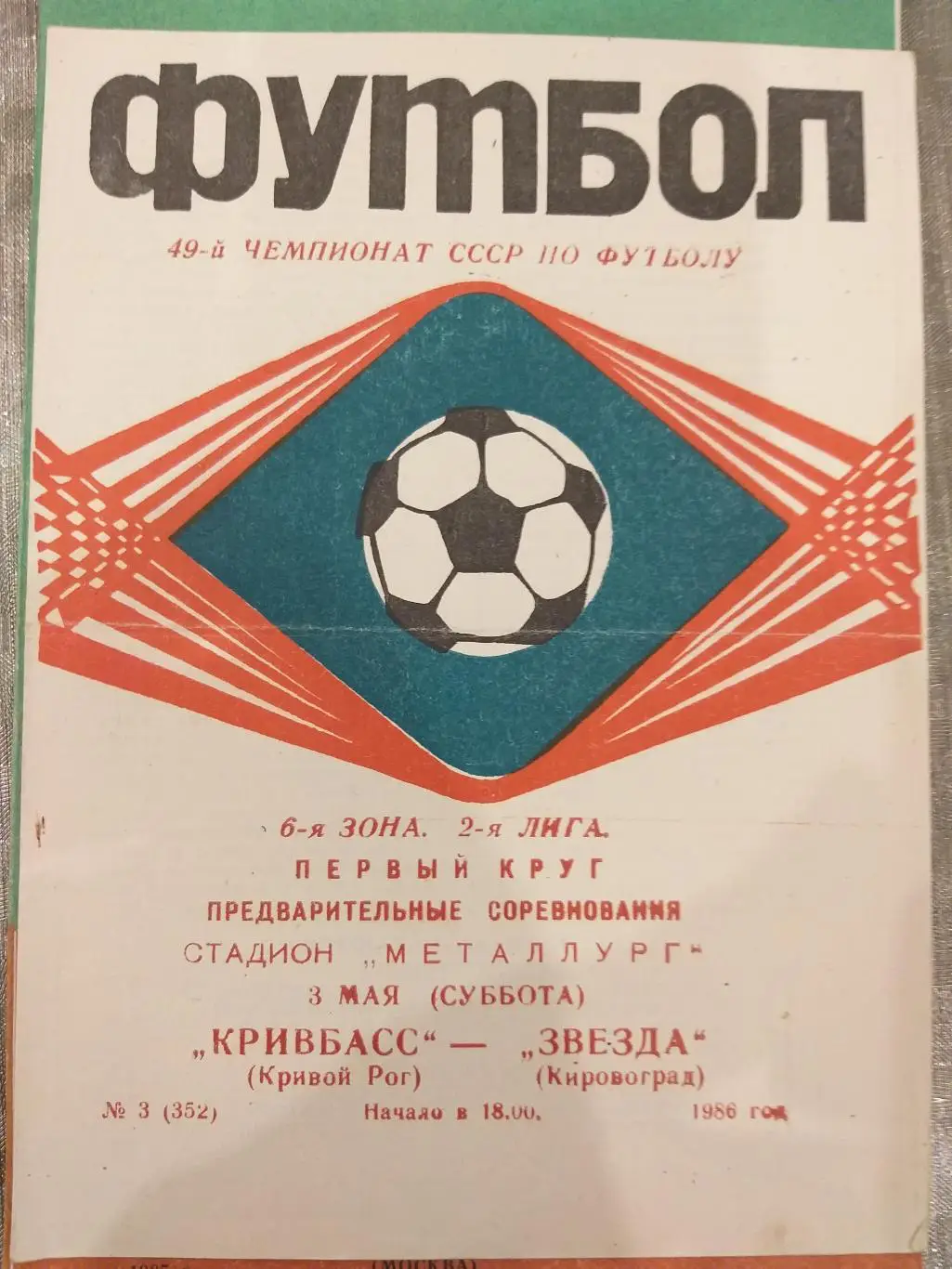 Кривбасс(Кривой Рог)- Звезда(Кировоград) 1986