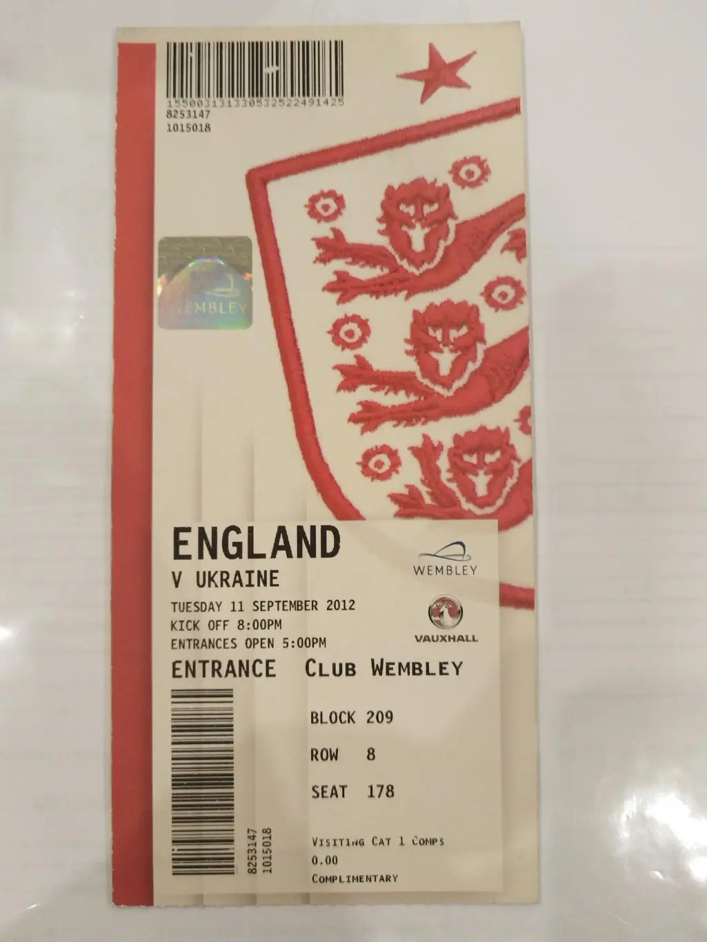 Сборная Англии- Сборная Украины 11.09.2012