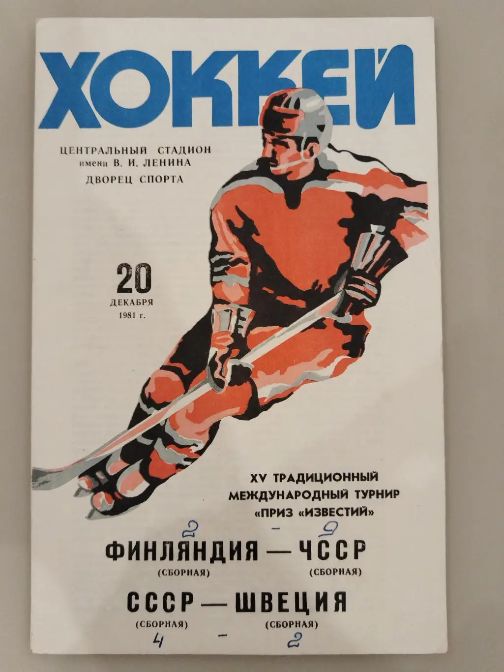 СССР-Швеция+Финляндия-ЧССР 20.12.1981 Приз Известий