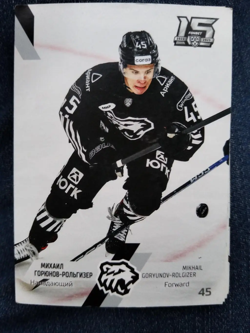Карточка хоккей Горюнов-Рольгизер