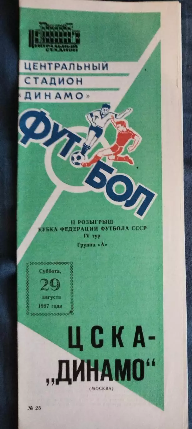 ЦСКА-Динамо(Москва) 29.08.1987 Кубок Федерации