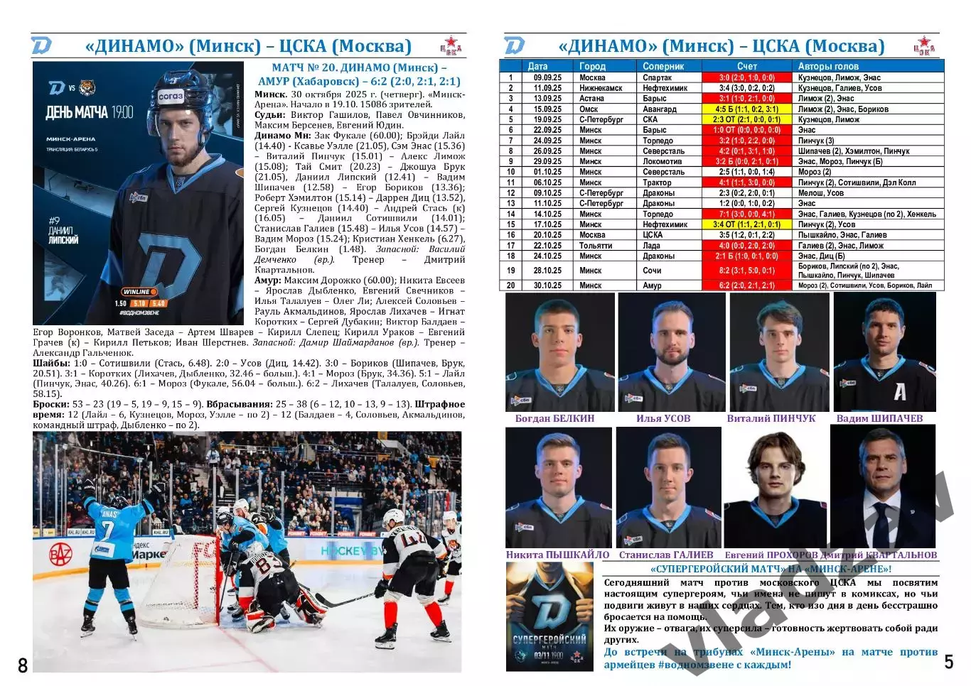КХЛ-2025/26. 03.11.2025. Динамо (Минск) – ЦСКА (Москва) 4