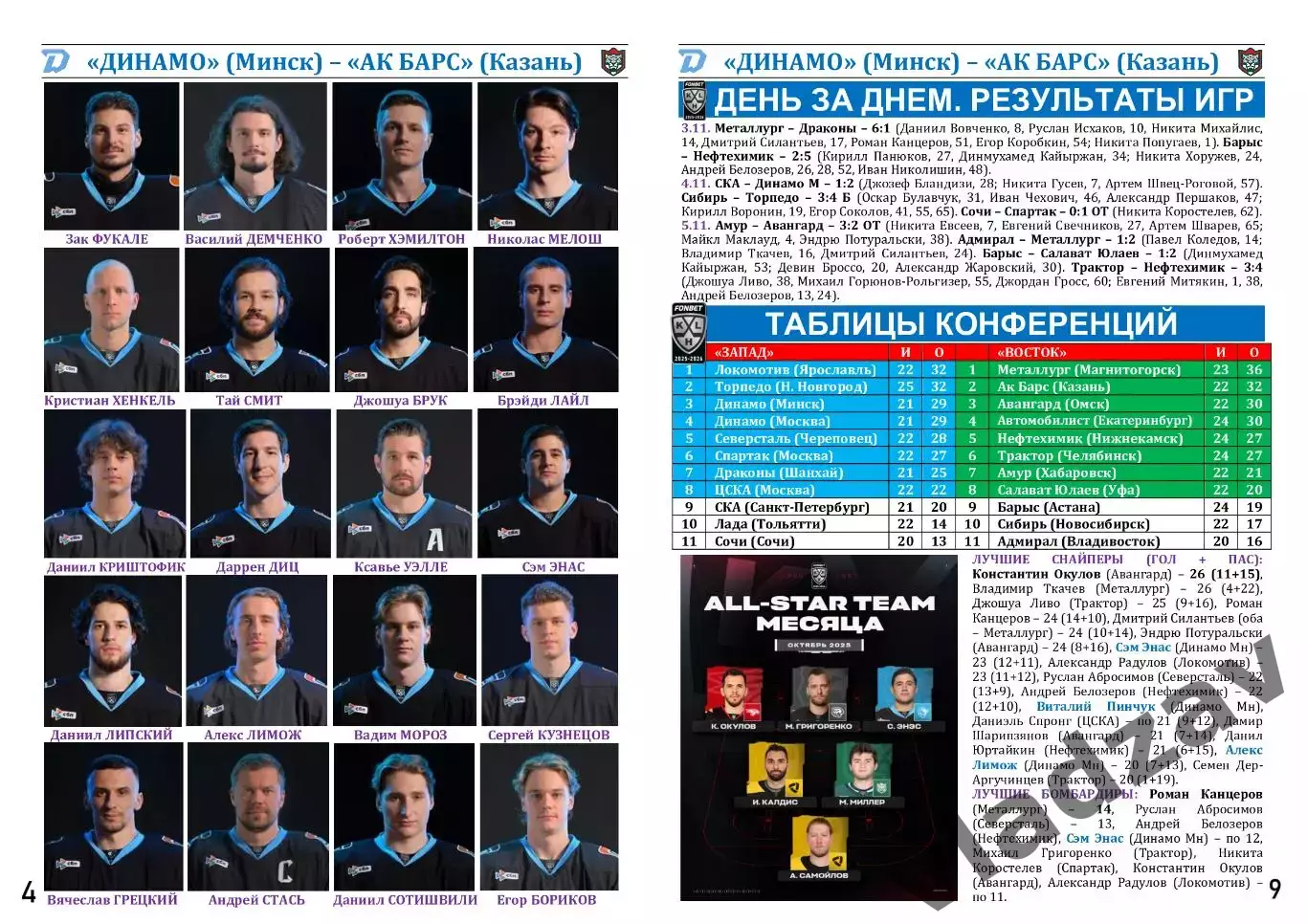 КХЛ-2025/26. 06.11.2025. Динамо (Минск) – Ак Барс (Казань) 3