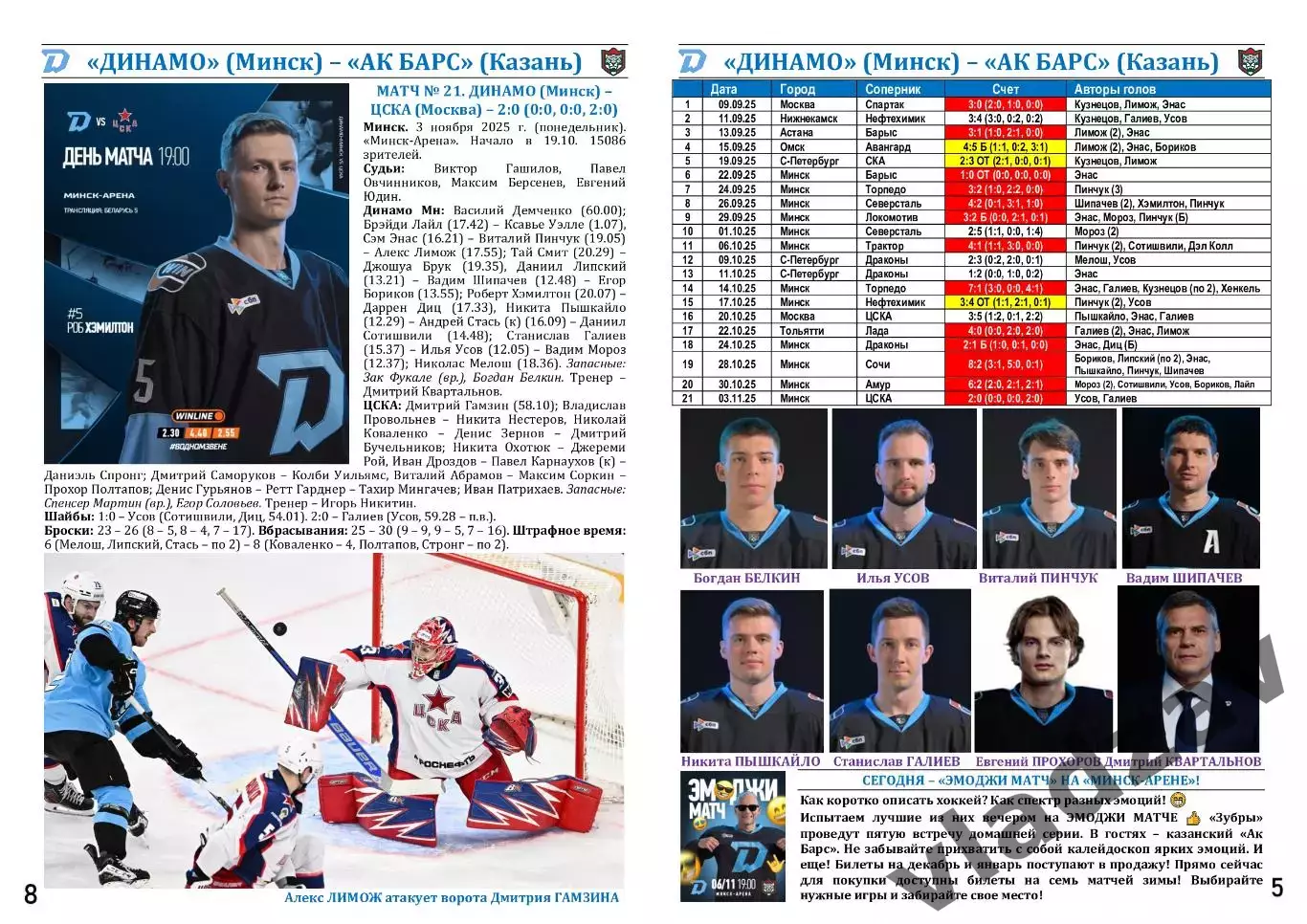 КХЛ-2025/26. 06.11.2025. Динамо (Минск) – Ак Барс (Казань) 4