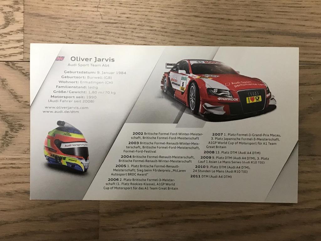 Автограф Oliver Jarvis / Audi Sport 1