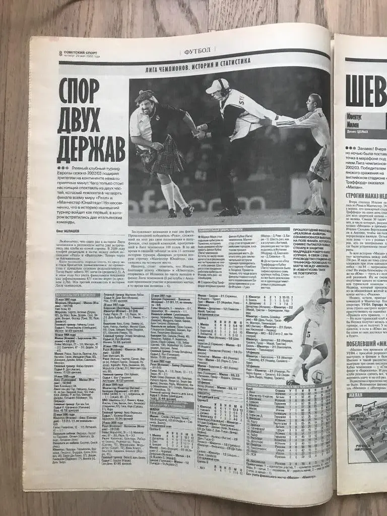 Советский Спорт 2003 (29 мая) / Финал Лига Чемпионов Ювентус Милан 1