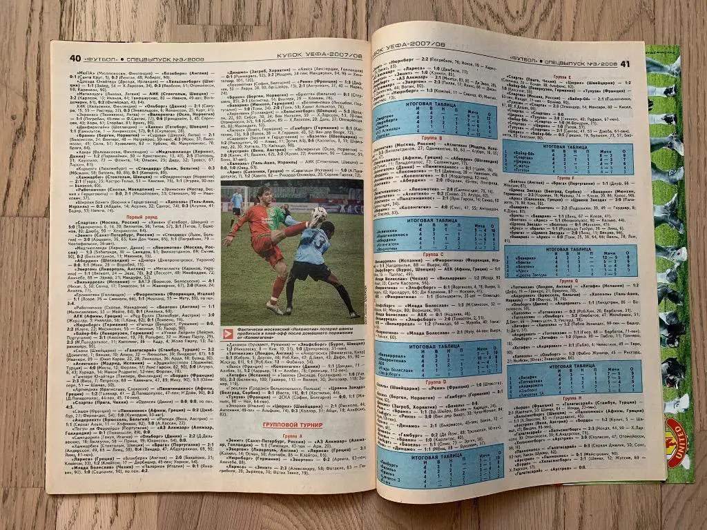 Лига Чемпионов, Лига Европы, 2007-2008, Итоги (Еженедельник ФУТБОЛ, спецвыпуск) 6