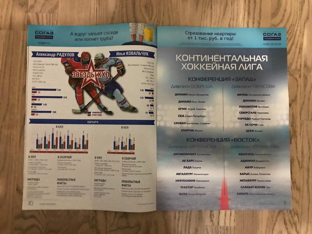 КХЛ 2015-2016, Хоккей (Спецвыпуск Спорт Экспресс) 1 4