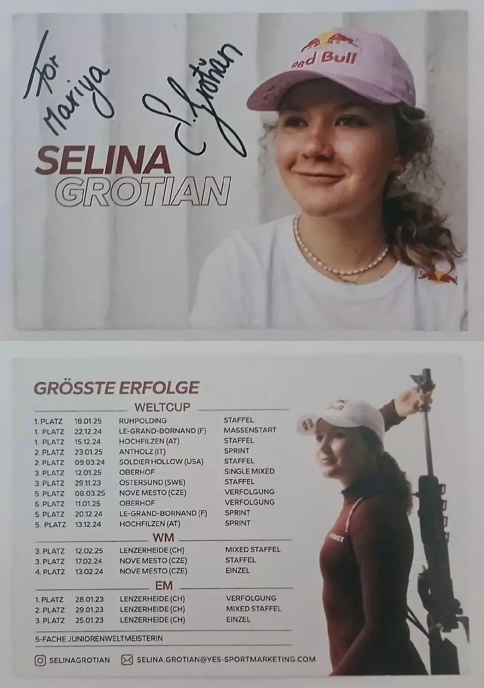 Автограф- картаSelina Grotian
