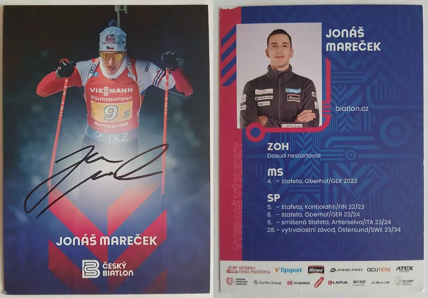 Автограф - карта Jonas Marecek