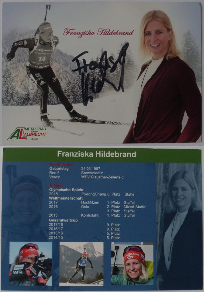 Автограф - карты Franziska Hildebrand