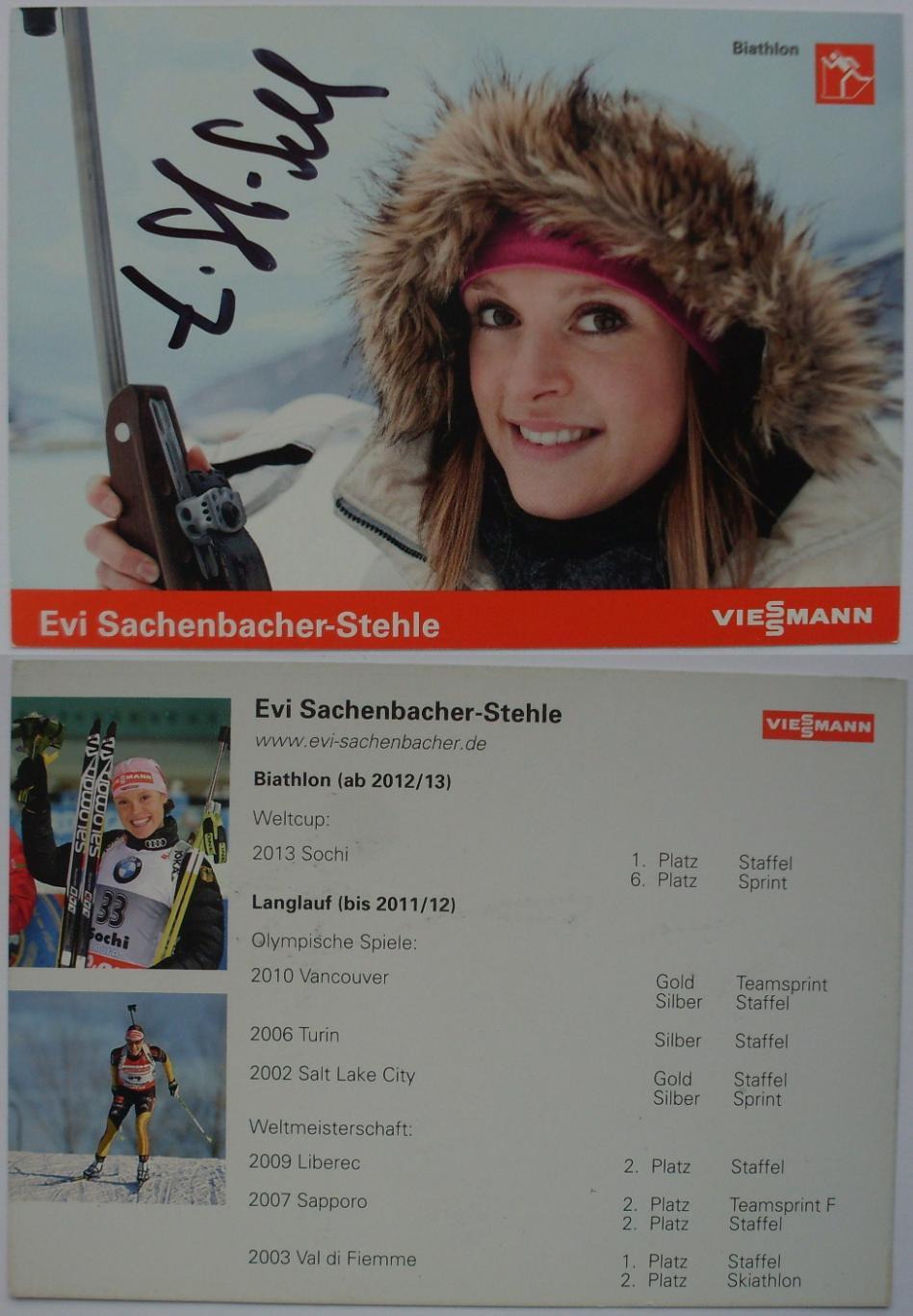 Автограф - карта Evi Sachenbacher-Stehle