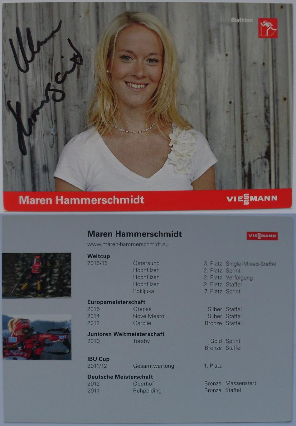 Автограф - карта Maren Hammerschmidt