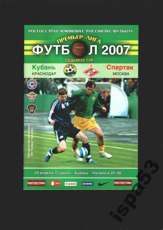 Кубань Краснодар-Спартак Москва ЧР 2007.