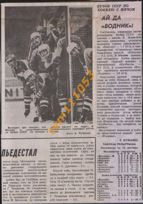 Хоккей с мячом,Кубок СССР 1986-1987. Обзор.Вырезка