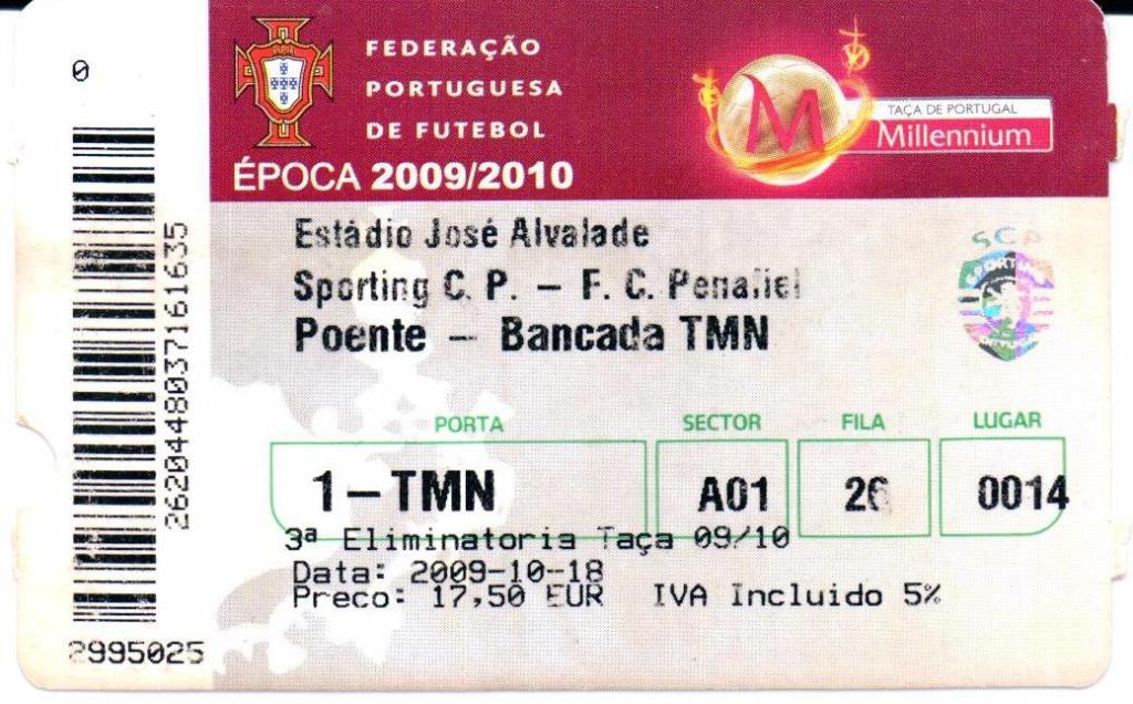 Кубок Португалии 2009-2010 Спортинг(Лиссабон)-Пенафиел( Пенафиел)18.10.2009