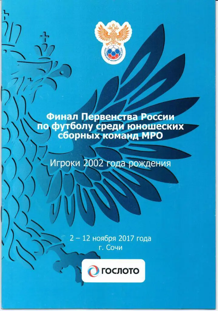 Финал первенства России среди юнош.сборных команд МРО 2002 г.Сочи 2-12.11.2017