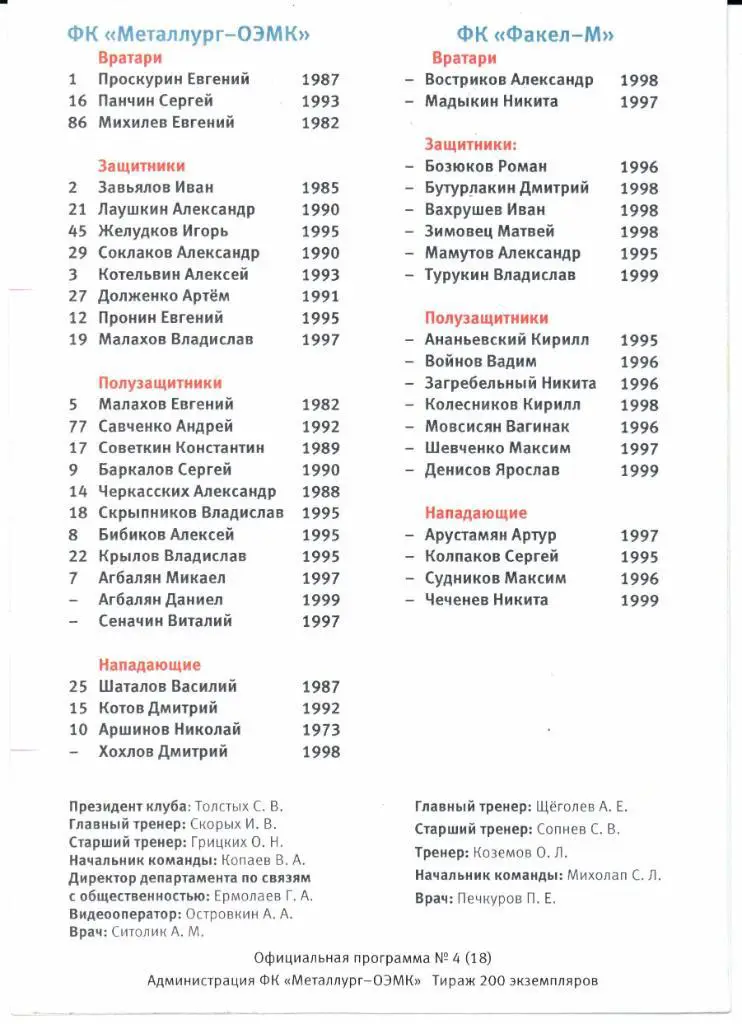 МОА ЧерноземьеМеталлург-ОЭМК(Старый Оскол)-Факел-М(Воронеж)21.05.2016 1
