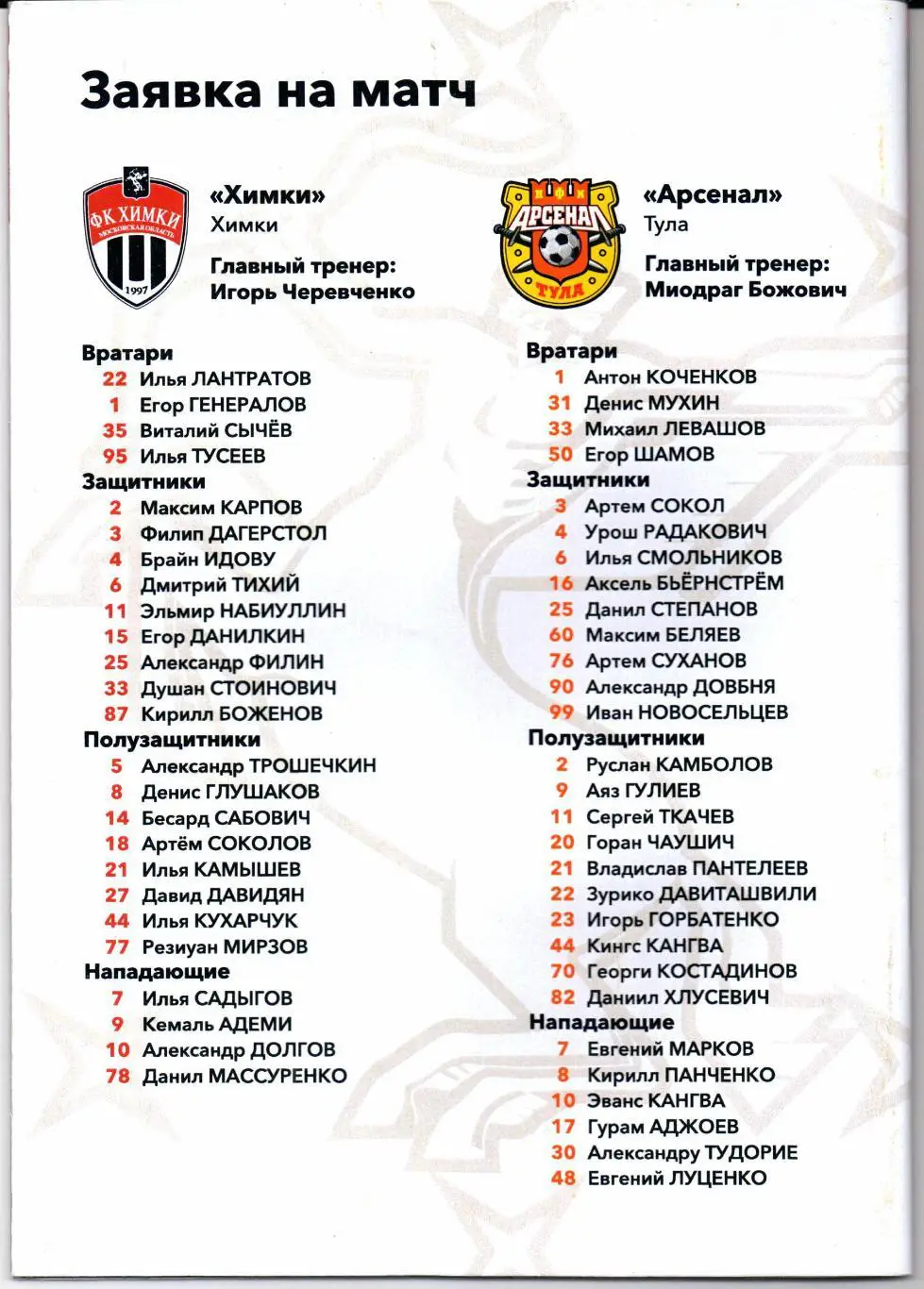 Премьер-лига Химки(Химки)-Арсенал(Тула)05 .12.2021+постер 1