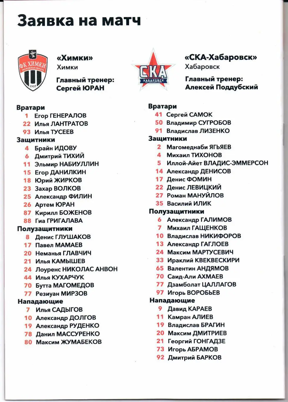 Переходной матч Химки(Химки)-СКА(Хабаровск)28.05.2022+постер+Аккредитация 1