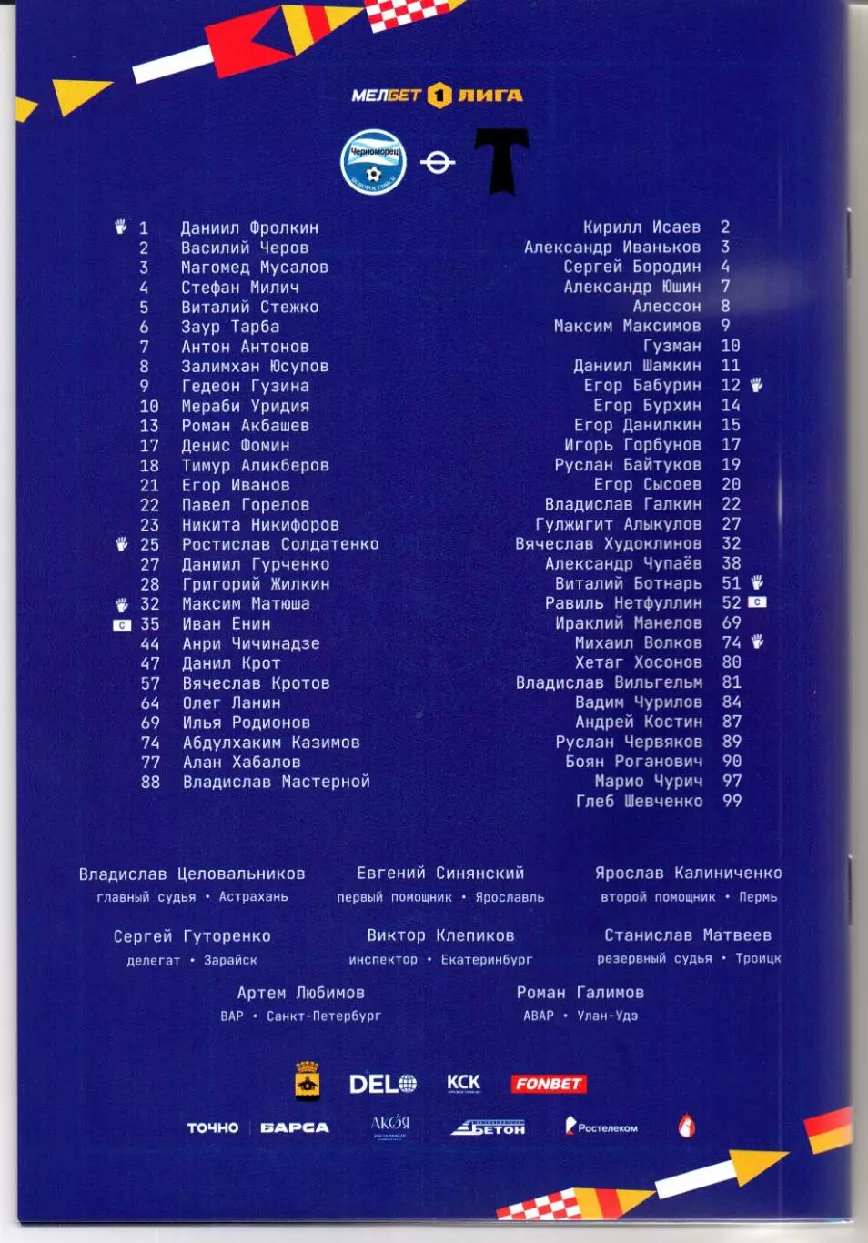 Первая лига Черноморец(Новороссийск)-Торпедо(Москва)01.03.2025 1