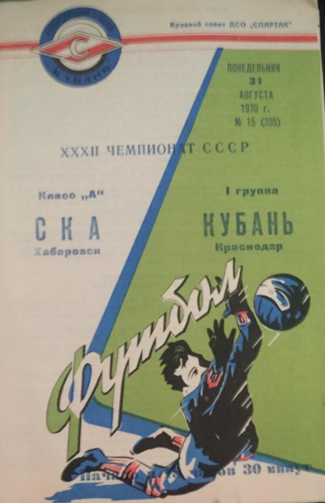 Кубань/Краснодар/- СКА/Хабаровск /-1970