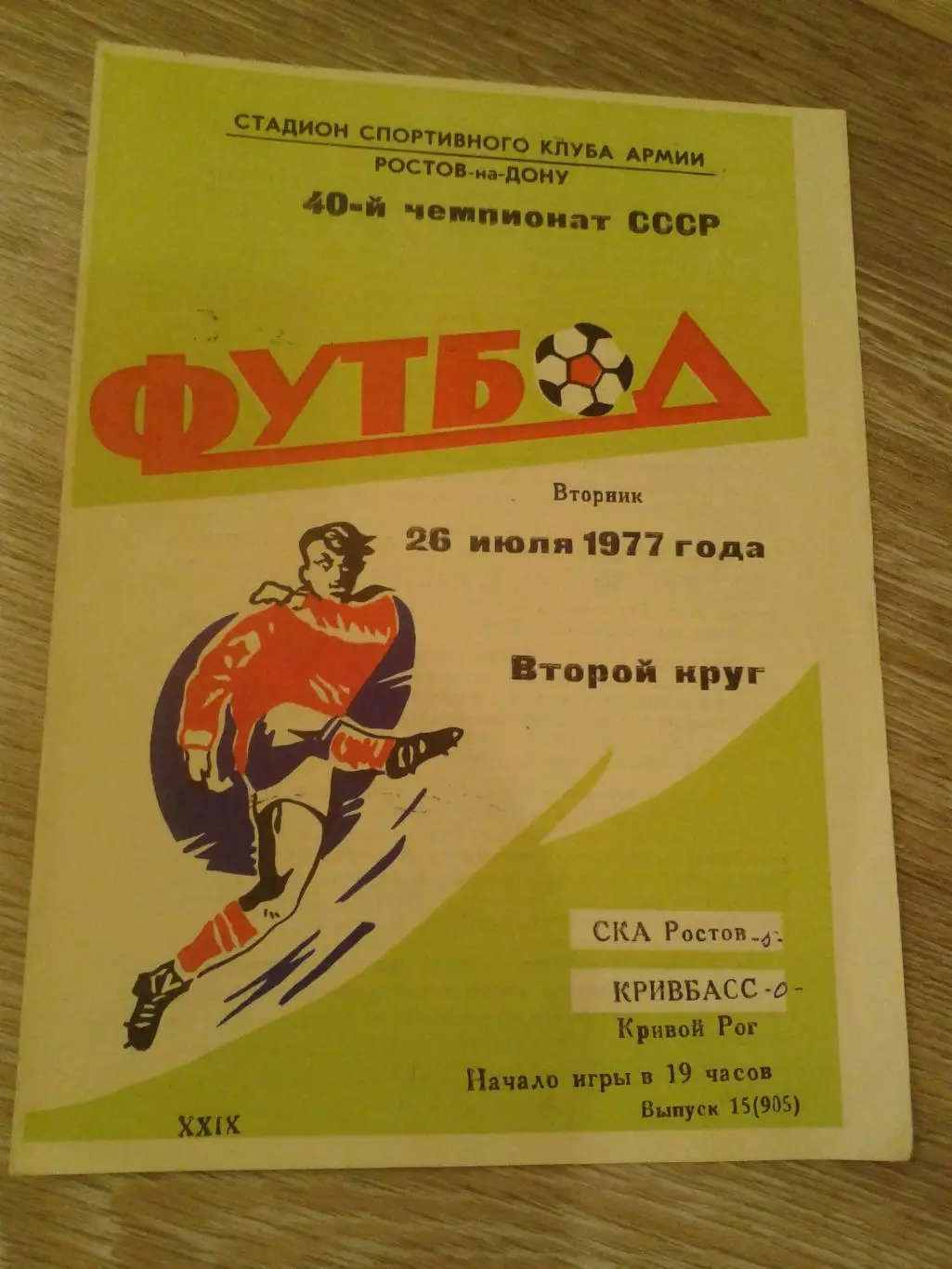 1977 СКА Ростов-Кривбасс Кривой Рог