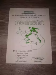 1984 Зенит Ленинград-Торпедо Москва