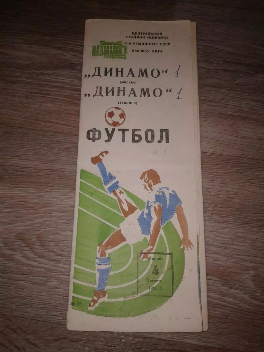 1981 Динамо Москва Москва-Динамо Тбилиси