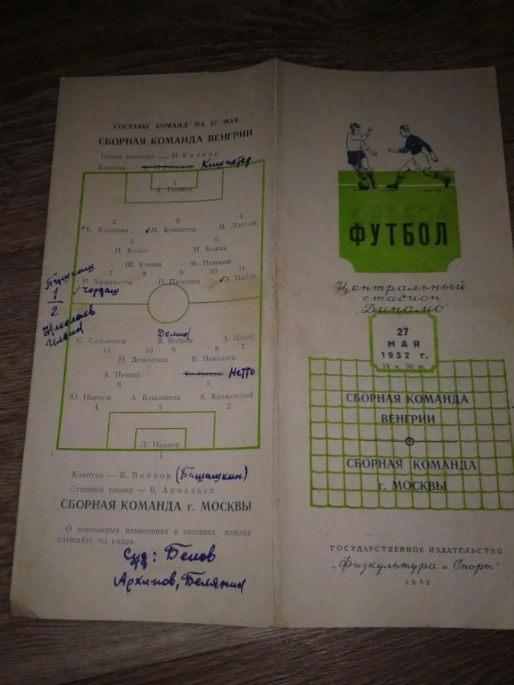 1952 Москва-Венгрия