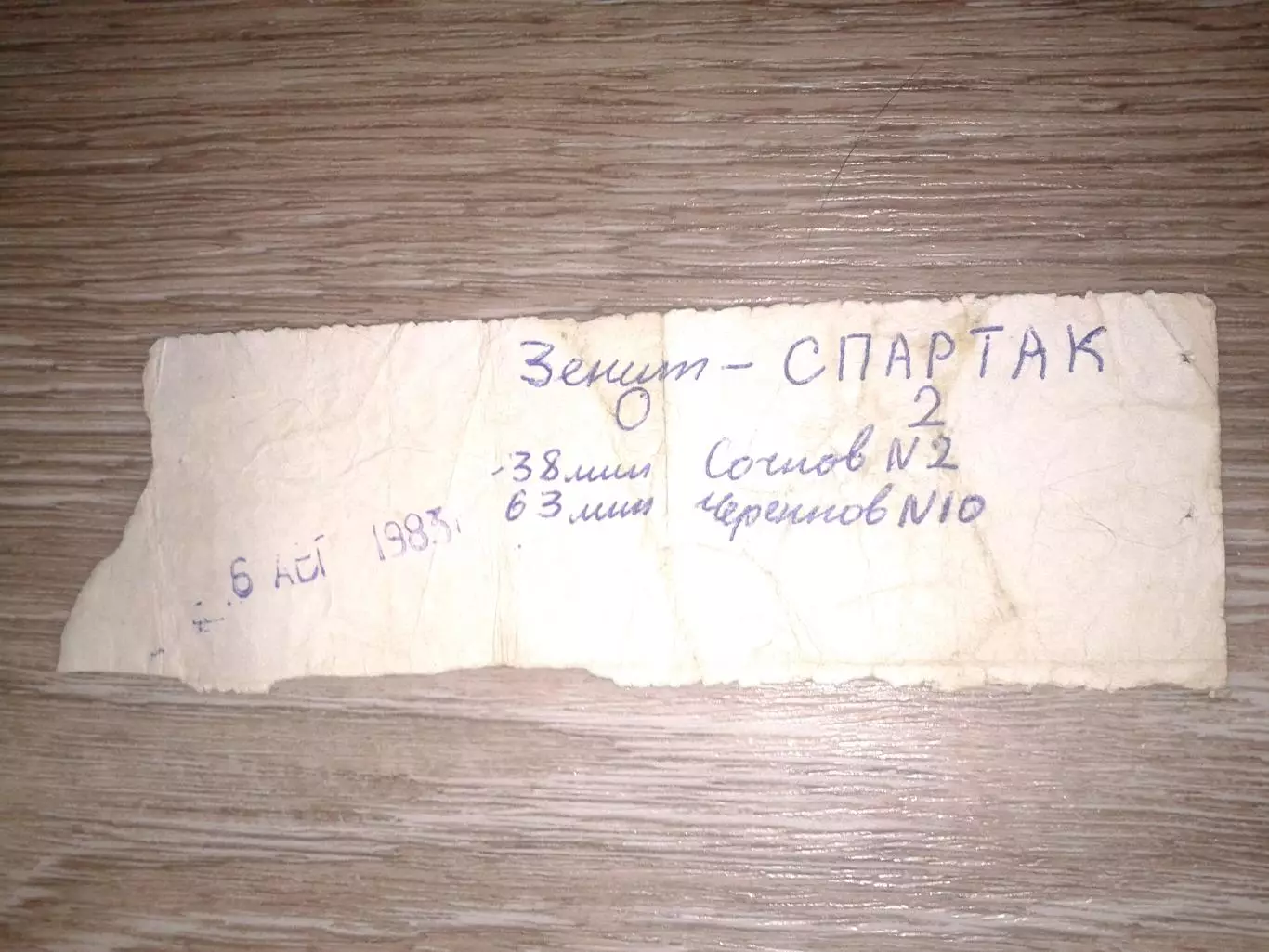 1983 Зенит Ленинград-Спартак Москва билет 1