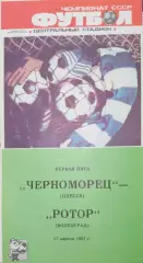 Чемпионат СССР-1987 (первая лига). Черноморец - Ротор 17.04.1987